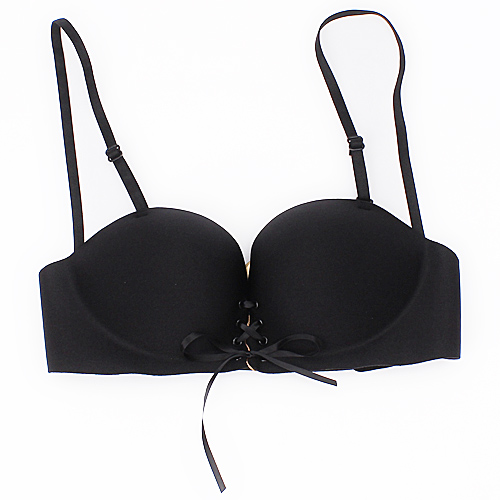 34/75黑色调整聚拢型性感一片式无痕美背文胸侧扣A15