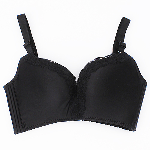 75C黑色深V性感聚拢调整型光面无痕文胸收副乳A15