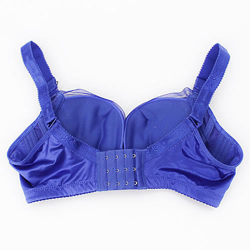75B蓝色聚拢调整型文胸刺绣性感内衣收副乳A15 商品图1
