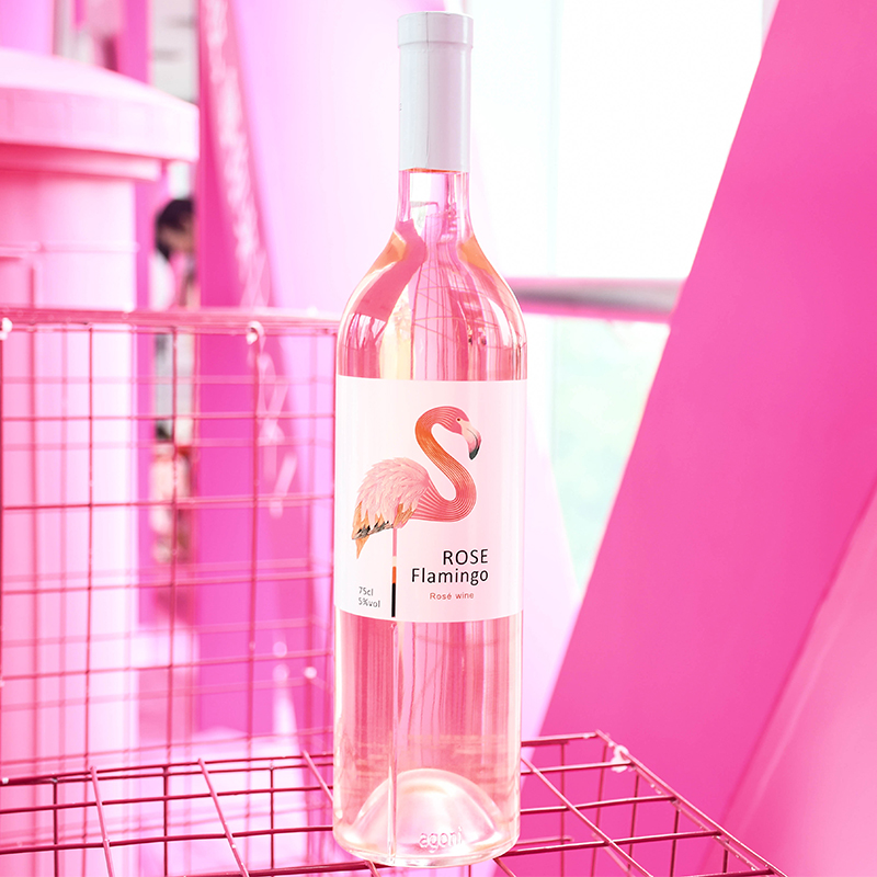 抖音网红颜值酒Rose Flamingo樱花粉少女心桃