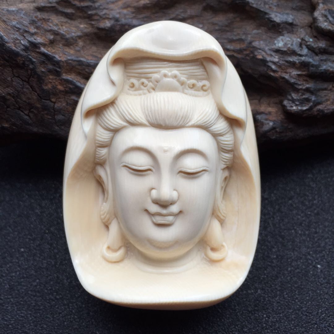 【48206】猛犸象牙精品蓝皮观音