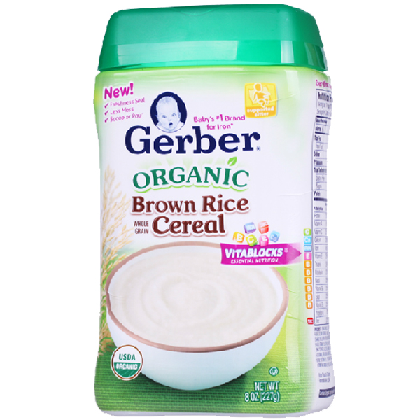 美国嘉宝gerber1段有机糙米米粉/米糊227g(4个月以上)(国际直邮代购)
