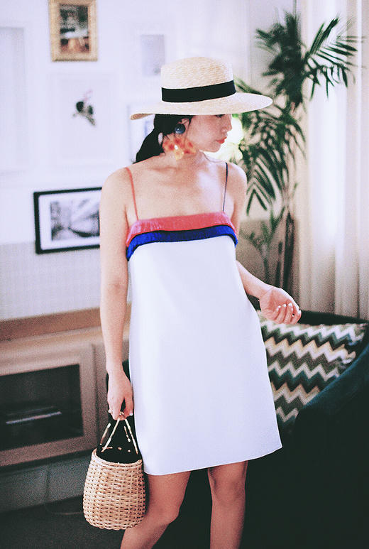 AtelierMissLu / Penny 薄荷绿拼色穗饰吊带裙 商品图3