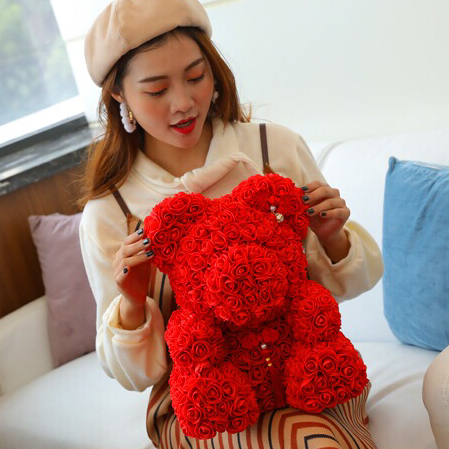 【玫瑰花熊】PE泡沫玫瑰花,表白神器,结婚礼物