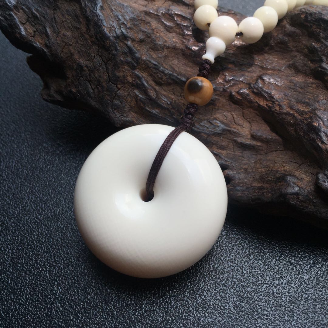 【d48399】猛犸象牙面包圈项链