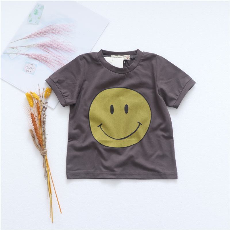 印花笑脸短t恤 适合80-130cm