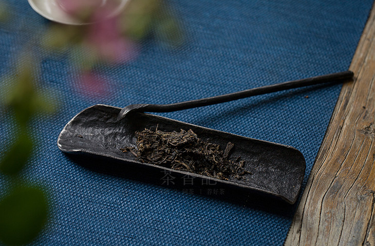 茶香记 古铁手工锻打茶则两件套 30年老船铁 纯铁 茶道配件