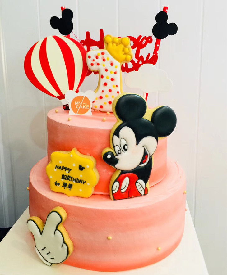 【米老鼠】奶油蛋糕(糖霜饼干造型)