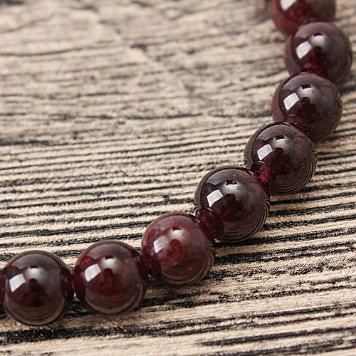 石榴石手链女首饰品水晶单圈佛珠手串礼物A23 商品图1