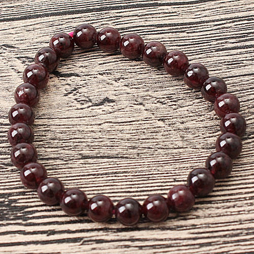 石榴石手链女首饰品水晶单圈佛珠手串礼物A23 商品图0