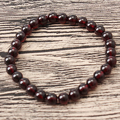 酒红色圆润石榴石手链单圈A23