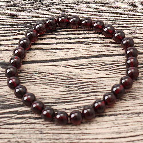 酒红色圆润石榴石手链单圈A23 商品图0