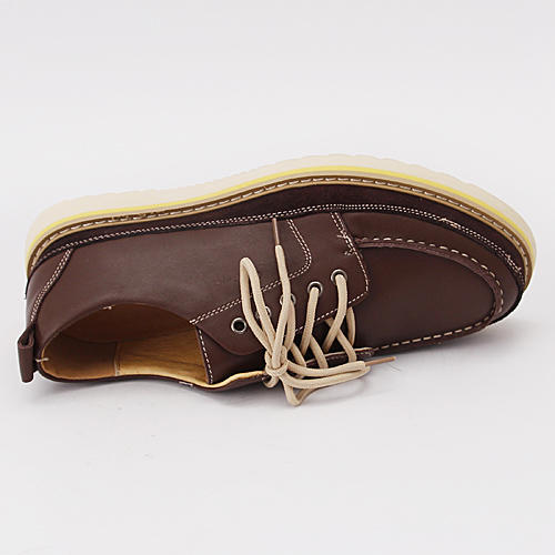 41码男士棕色拼皮系带低帮真皮休闲男单鞋F13 商品图2