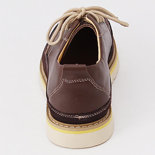 41码男士棕色拼皮系带低帮真皮休闲男单鞋F13 商品图3