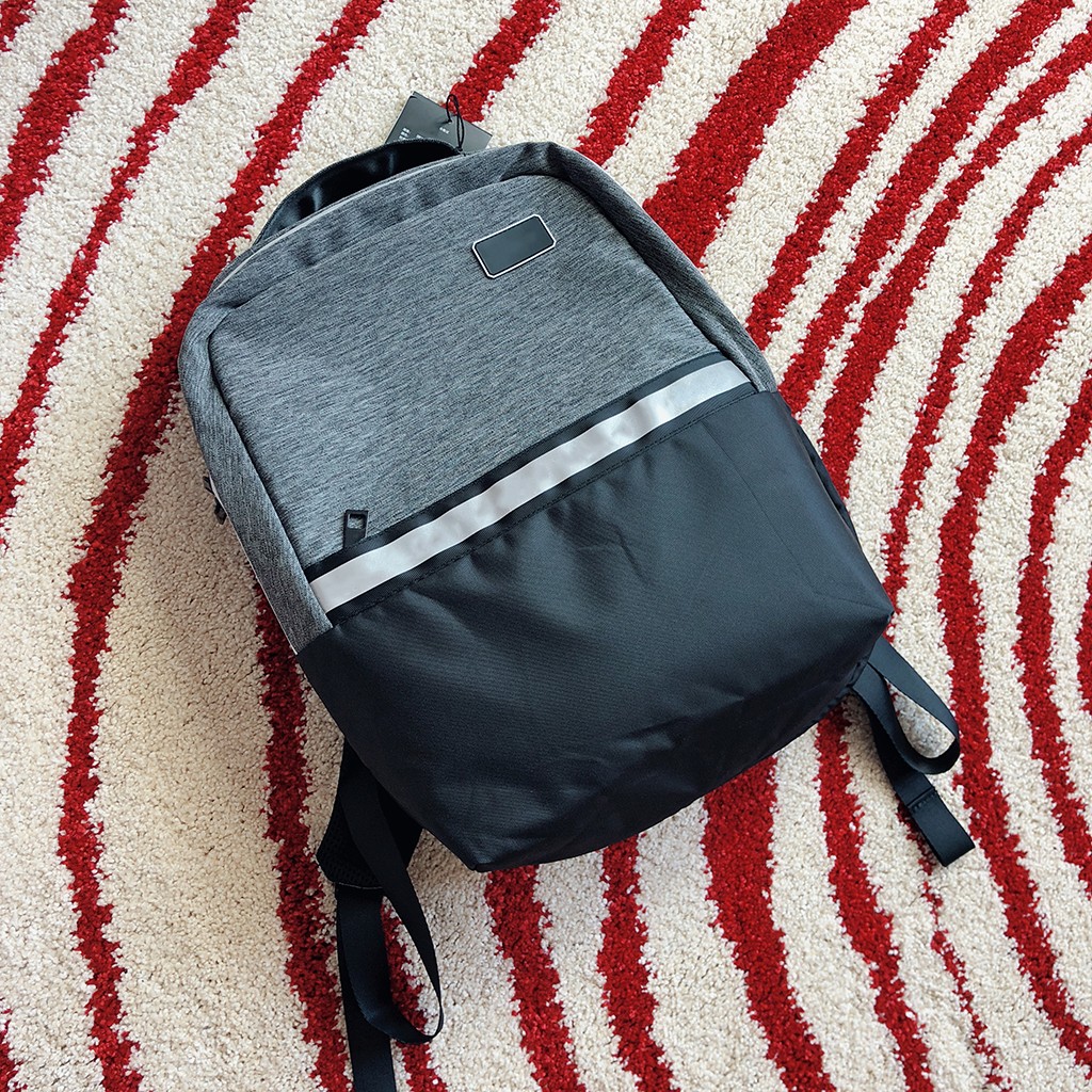 dkny 简约灰黑双肩包