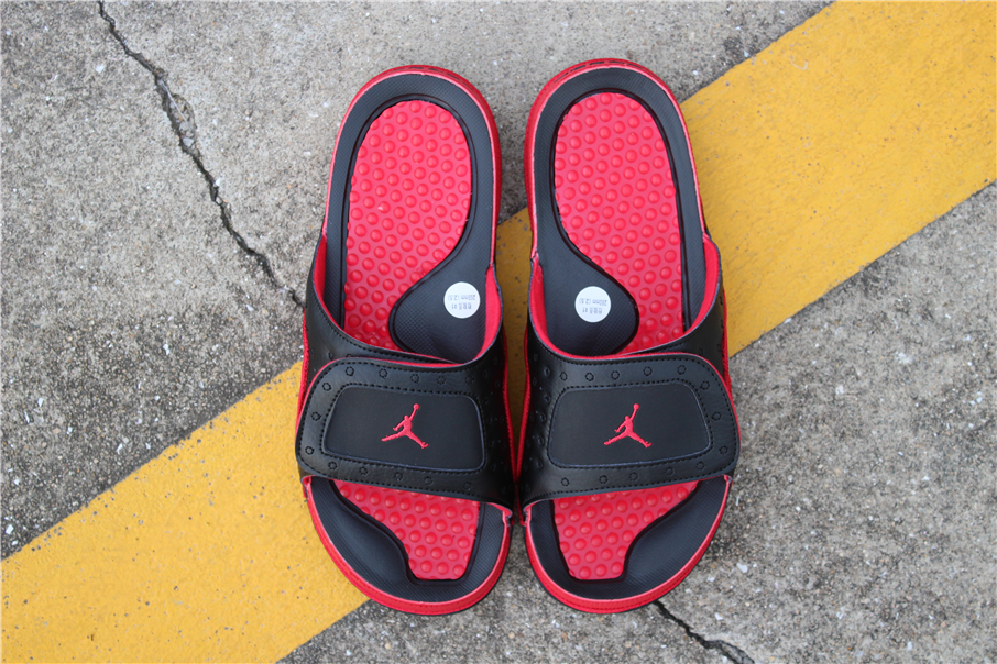 乔丹/air jordan 乔丹13代 拖鞋 黑红 情侣款