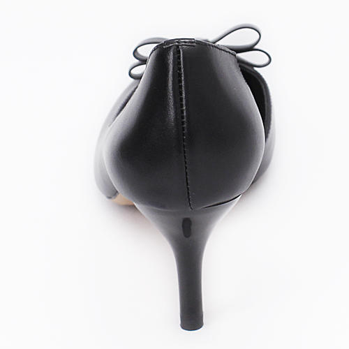 诗拉曼38码黑色蝴蝶结单鞋女尖头高跟鞋真皮韩版F13 商品图4