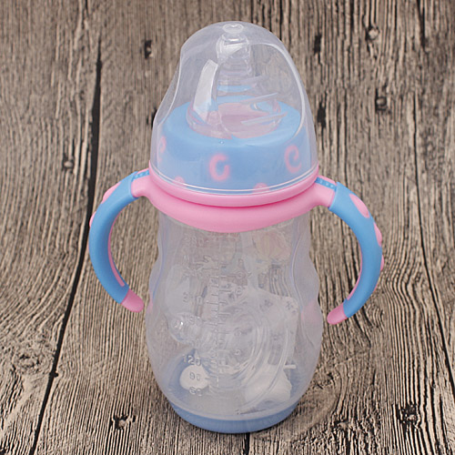 海绵宝宝pp奶瓶卡通婴儿新生儿透明喝水水杯防摔280ml