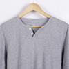 L码灰色小v领纯棉长袖t恤百搭修身打底衫男B4 商品缩略图1