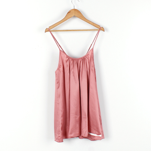 L码胭脂色性感吊带桑蚕丝绸真丝睡衣V领睡裙B1