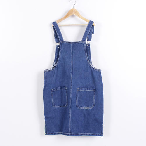 M码蓝色韩版学生女吊带短裙牛仔背带裙连衣裙B4 商品图1