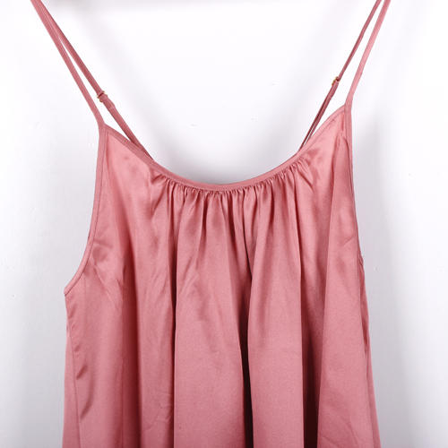 L码胭脂色性感吊带桑蚕丝绸真丝睡衣V领睡裙B1 商品图2