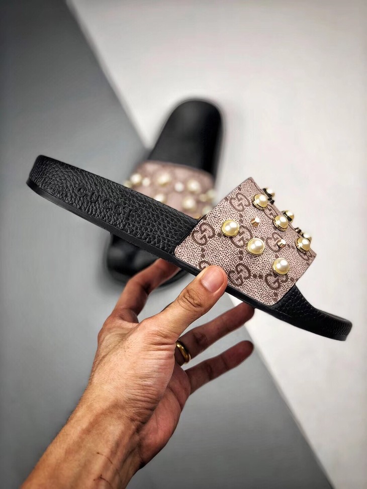 gucci 18ss 古驰珍珠印花拖鞋