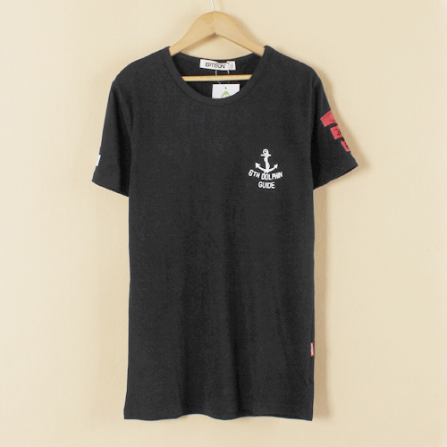 M码黑色男士休闲纯棉百搭短袖T恤B2