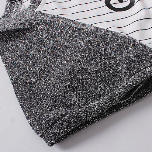 XL码白色竖条纹儿童亮丝插肩袖T恤B16 商品图3