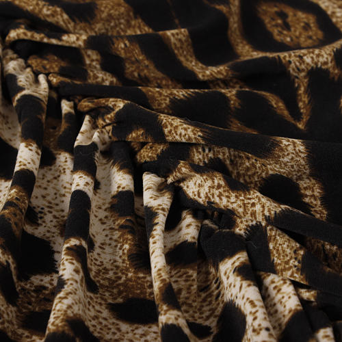 S码棕色豹纹印花拼接蕾丝性感修身连衣裙B21 商品图3