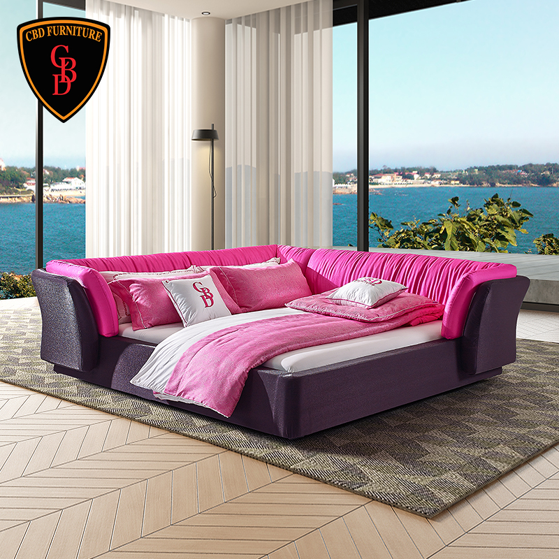 cbd双人床1.8米布床榻榻米婚床主卧家具sa5103