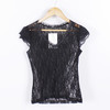 S码黑色蕾丝性感V领女士T恤B21 商品缩略图0