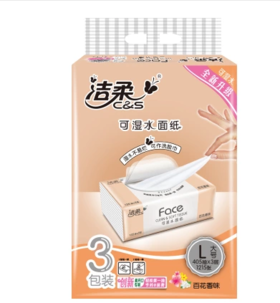 洁柔可湿水百花香味抽纸L码（Face软抽)(3包装)