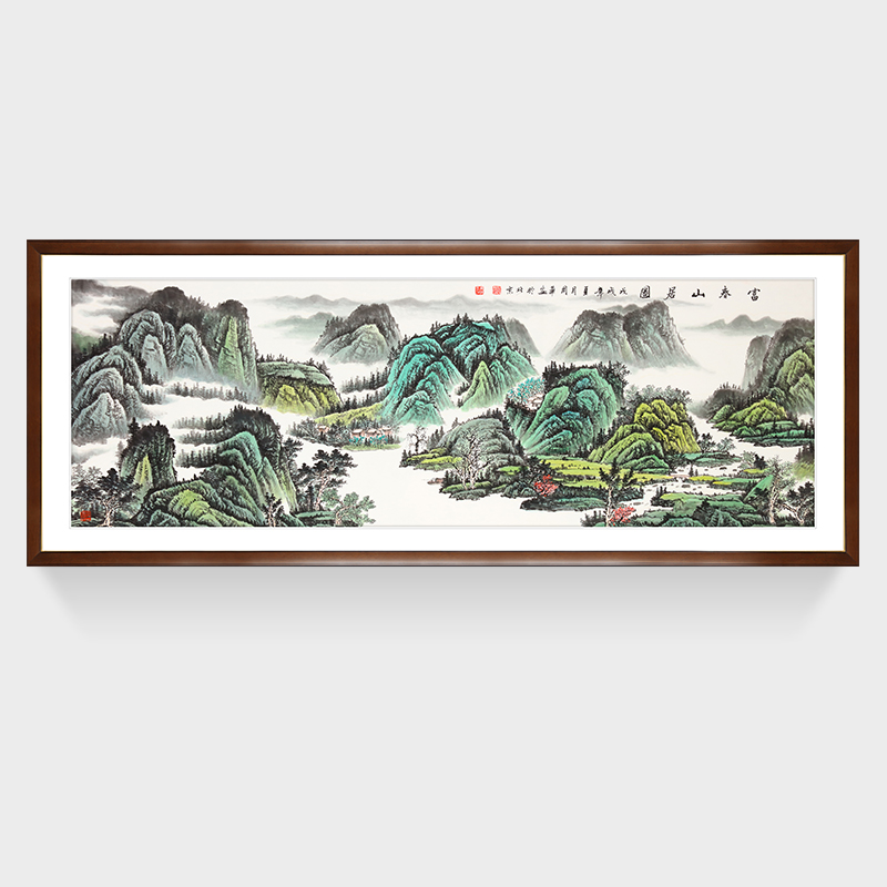 装饰画国画山水画字画客厅挂画办公室风水靠山手绘真迹富春山居图