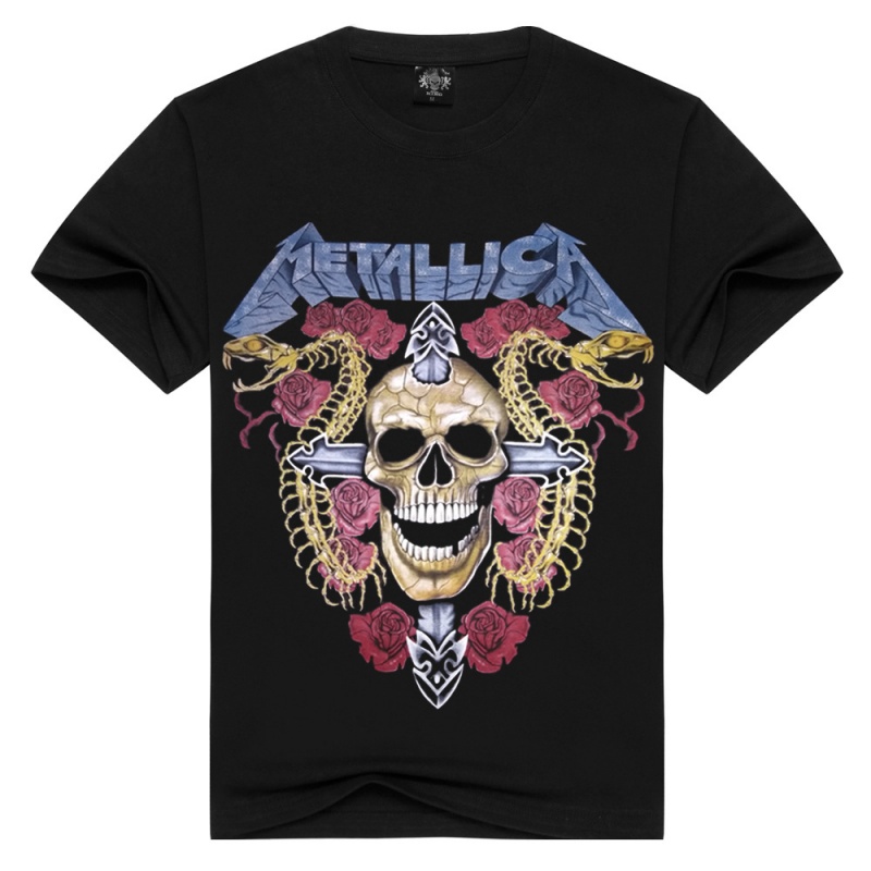 【寒冰紫雨】 时尚潮牌个性原创 摇滚骷髅头图案体男士3dt恤潮男装