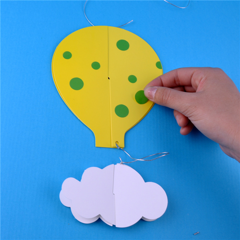 幼儿园课堂手工diy创意手工,云朵中的热气球材料包