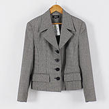 L码女士春秋薄款千鸟格纹通勤休闲翻领外套B38 商品图0