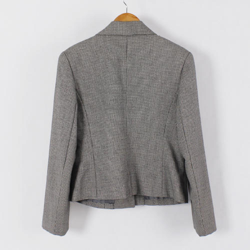 L码女士春秋薄款千鸟格纹通勤休闲翻领外套B38 商品图1