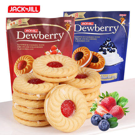 珍珍蓝莓\草莓味奶油味夹心饼144g 商品图0