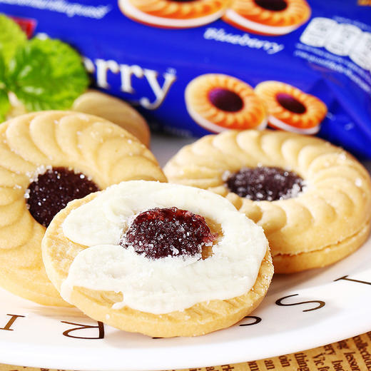 珍珍蓝莓\草莓奶油夹心曲奇饼432g&36g 商品图1