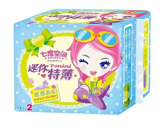 七度空间迷你特薄爽爽表层180mm迷你卫生巾14片 商品图0