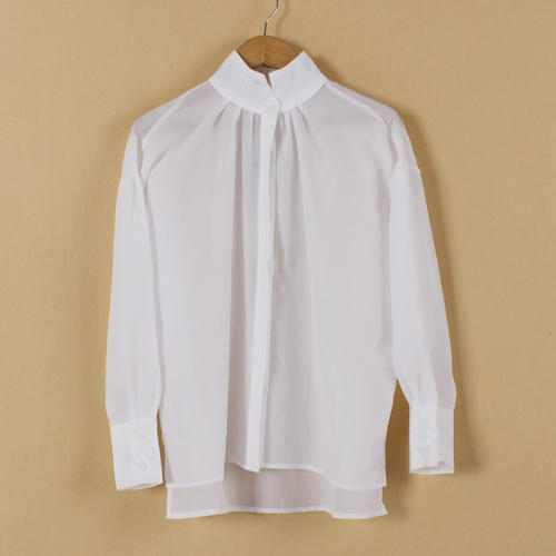 M码白色宽松立领通勤百搭衬衫B11 商品图1