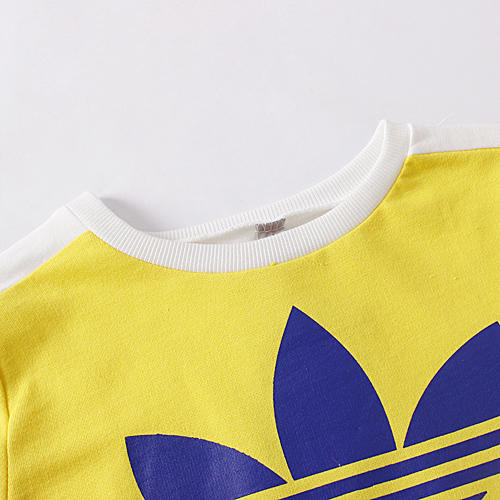 150码黄色儿童圆领套头卫衣T恤B24 商品图2