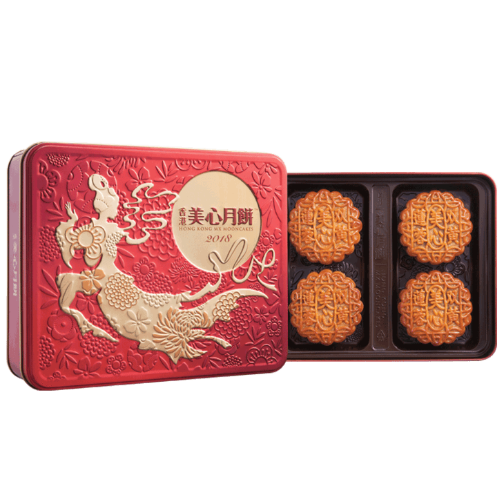 美心双黄莲蓉月饼4个装740g