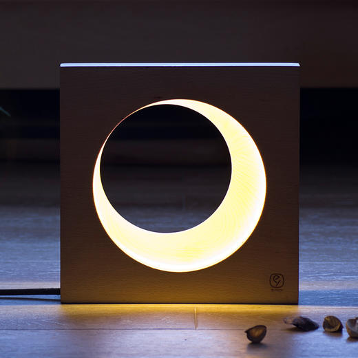 中秋好礼 | 满月灯/弦月灯，珍贵实木制作，添一分阴晴圆缺的诗意 商品图1