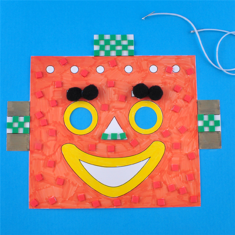 幼儿园课堂手工diy创意手工,机器人面具材料包