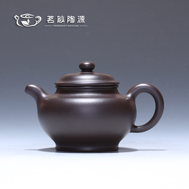 宜兴紫砂壶纯手工正品 美术员 顾云鹏 原矿黑金刚 掇只 280cc