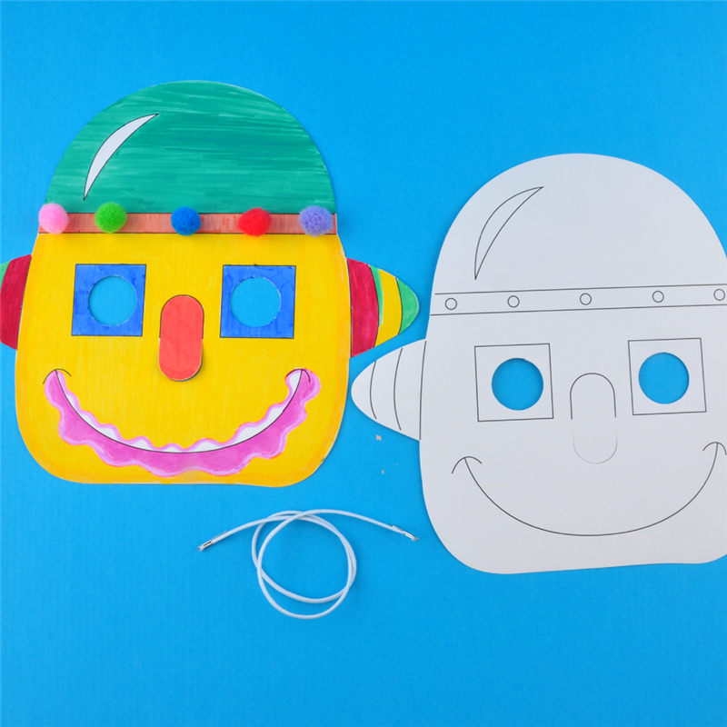 幼儿园课堂手工diy创意手工,机器人面具材料包