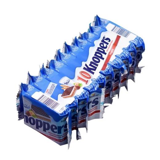 Knoppers牛奶榛子巧克力威化饼干10包装250g 商品图0