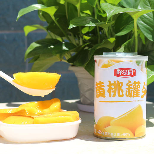 【1罐】鲜绿园黄桃罐头425g*1罐 肉厚多汁 无防腐剂 无色素 商品图2